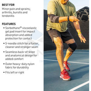 Genouillère avec insert en gel épais pour l'absorption des chocs, manchon de compression en éponge pour le soutien et la protection - Product Image 3
