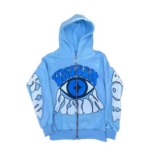 2025 mejor calidad 100% algodón 420GSM Sudadera con capucha de larga duración Sun Fade Print patrón logotipo personalizado invierno liso teñido Puff estampado con capucha - Product Image 1