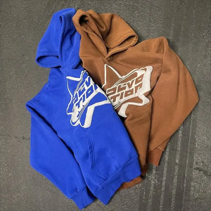 Sudadera con capucha negra para hombre con logotipo personalizado al por mayor, moda de manga larga, algodón, ODM, OEM personalizado, estampado en relieve con patrón 3D - Product Image 4