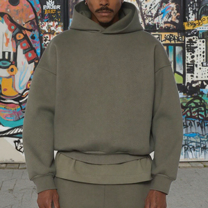 Sudaderas con capucha para hombre personalizadas de peso pesado 100% de algodón con capucha de gran tamaño Logo Color liso cuello con capucha de alta calidad - Product Image 5