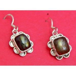 Boucles d'oreilles mode en argent Sterling 925 à la main Labradorite Cabochon Laborite bijoux en pierres précieuses pour filles femmes Labradorite oreille - Product Image 1