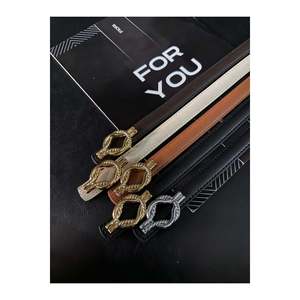Ceinture fine pour femme en cuir véritable, à boucle longue bombée, ceinture pour veste, ceinture pour chemise, ceinture pour robe - Multicolore - Product Image 4