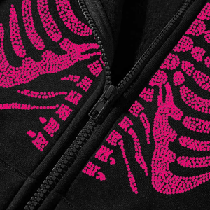 Skeleton Skull Pullover Custom Rhinestone Hoodies Precio más bajo Cómoda Sudadera con capucha Nueva llegada Pullover New Year Deal - Product Image 2