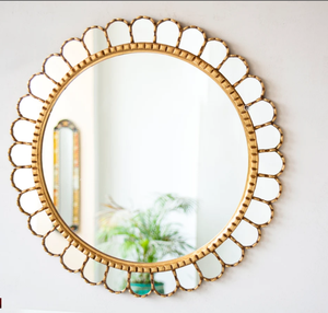 Grand miroir rond argenté 23.6 "Art mural Décoration de la maison, salle de bain | pour la décoration intérieure - Product Image 2