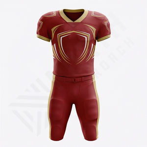 Uniforme de football américain respirant 100% polyester Uniforme sublimé Vêtements d'entraînement pour jeunes Vêtements de performance de football américain - Product Image 1