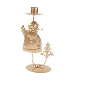 Portavelas de Metal chapado en oro decorativo cónico, soporte de Año Nuevo de granja para candelabro de Navidad, muñeco de nieve, decoración del hogar - Product Image 5