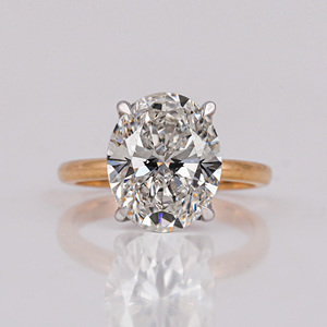 Luxurious 10KT Gold Plated Oval Cut Lab Grown Diamond Full Eternity Wedding <b>Ring</b> Classic Luxury Wedding Gift for Women - Product Image 2