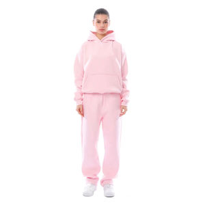 Survêtements de jogging de luxe unisexe pour femmes ensemble deux pièces OEM avec logo personnalisé sweat à capuche en polaire surdimensionné taille-xl pour l'hiver - Product Image 2