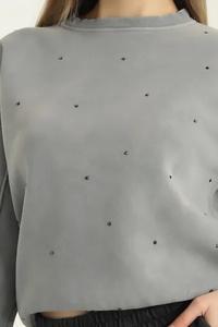 Sudadera elegante para mujer, jersey con hombros caídos, sudadera para mujer en diferentes estilos, sudadera con logotipo personalizado para mujer - Product Image 6