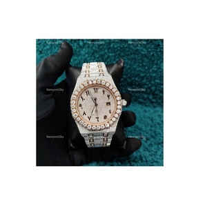 Reloj Moissanite Hip Hop personalizado de lujo de 41mm VVS de alta calidad Iced Out con probador de diamantes banda de acero inoxidable - Product Image 1