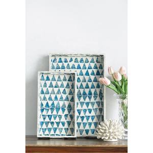 Flora Design Plateau de service incrusté de MOP artisanal en MDF rectangulaire avec motif Ramadan Eid Mubarak Décoration intérieure et décoration de table - Product Image 6