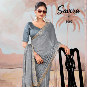 Designer Superbe Mariage Traditionnel Pakistanais Ethnique Fantaisie Sari Belle Soie Douce Georgette Haute Qualité Party Wear Saree - Product Image 1