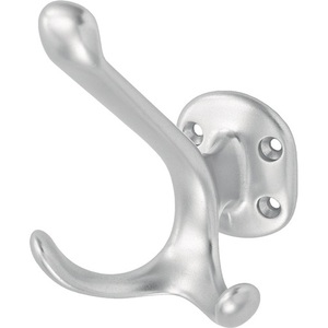 HERMETA 28 Double-Pointed Hat Hook 90 mm Projection 100 mm Height Silver Anodized Aluminum <b>Wall</b> Hook & Coat Rack - Product Image 1