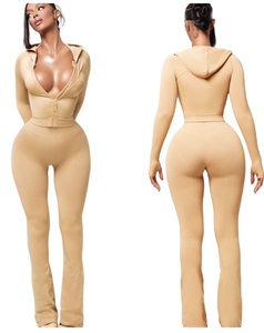 Conjuntos Deportivos de Mujer Ajustados Personalizados por Fabricantes de Ropa 2025, Conjuntos de Mujer para Estar en Casa, Chaqueta con Cremallera y Leggings, Conjunto de Dos Piezas para Mujer - Product Image 1