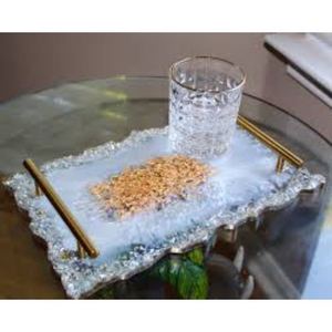 Bandeja de servicio de resina hecha a mano de primera calidad Forma y tamaño personalizados Pieza única a buen precio - Product Image 4