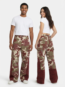Vêtements personnalisés, pantalon en denim camouflage évasé, pantalon large personnalisé, streetwear, pantalon utilitaire multi-poches, pantalon en denim tendance - Product Image 6