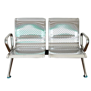 Silla de Espera de Estilo Industrial de Acero Inoxidable para 2 Personas, para Centro Comercial, Escuela, Oficina, Banco - Product Image 1