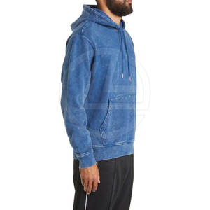 เสื้อฮู้ดผ้าซักกรดสำหรับผู้ชายผ้าคอตตอนสีทึบสไตล์สตรีทไซส์ใหญ่พิเศษย้อมไม่เหมือนใครสำหรับฤดูหนาว - Product Image 3