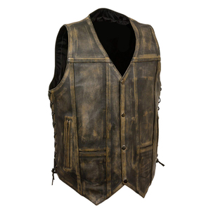 Gilet de moto en cuir avec fermeture à bouton de couleur rose, gilet professionnel, prix raisonnable, grande taille, gilet en cuir pour femmes - Product Image 3