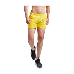 Pantalones cortos de gimnasio informales sólidos para hombre, 2 en 1, poliéster, secado rápido, compresión para exteriores, pantalones cortos ajustados para correr - Product Image 4