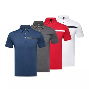 T-shirt polo à manches courtes de haute qualité Spandex Polyester tissu tricoté à col rond évacuant l'humidité - Product Image 1