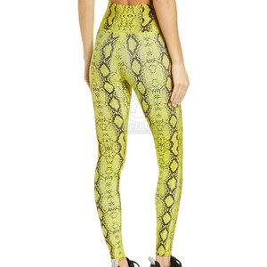 กางเกงเลกกิ้งพิมพ์ลายแบบซับลิเมชั่น ผลิตในปากีสถาน ราคาสมเหตุสมผล คุณภาพดีเยี่ยม ระบายอากาศได้ดี ยืดหยุ่น สำหรับผู้หญิง ทรงเอวกลาง สีพื้น เป็นมิตรกับสิ่งแวดล้อม แห้งเร็ว - Product Image 4