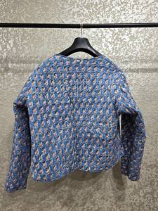 Chaqueta acolchada de algodón con estampado de bloque de mano indio para mujer, nuevo estilo transpirable y tejido con decoración de bolsillo para otoño - Product Image 4