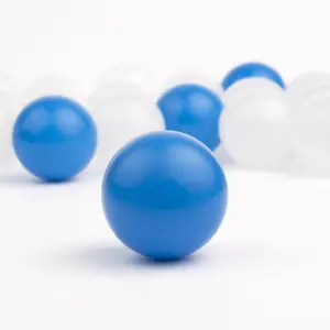 Bola hueca de plástico, esfera flotante azul, tamaño personalizado, 15mm, 20mm, PVDF, UE, venta al por mayor