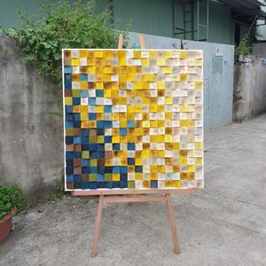 ของตกแต่งผนังสไตล์อาร์ตเดคโคสีเขียว3D งานไม้ทำด้วยมือหรูหราทันสมัยสำหรับงานแต่งงานวันเกิด - Product Image 1