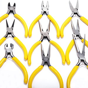 Pince à bijoux à nez rond Joint de tour couleur jaune poignée en PVC pince à cintrer le fil pince de fabrication de bijoux - Product Image 3