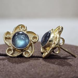 ต่างหูเงินสเตอร์ลิง925แบบคลาสสิกประดับเพชรอัญมณีลาบราดอไรต์ชุบทองแฮนด์เมดของขวัญคุณภาพดีเยี่ยม - Product Image 3