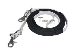 Conjunto de Brida Premium para Caballo Blanco con Pechopetral, Riendas y Cuerda de Amarre, Arnés de Cuero PVC Duradero para Entrenamiento y Equitación - Product Image 2