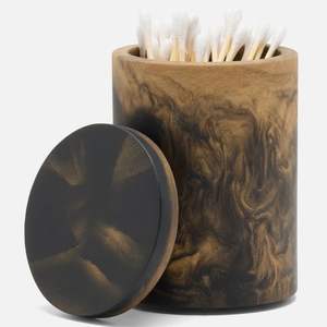 Pot de rangement en résine de luxe avec couvercle, artisanal, écologique, durable, pour la décoration de la maison, cadeaux de mariage - Product Image 1