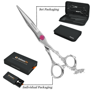 Ciseaux de coupe de cheveux à poignée fantaisie professionnelle de qualité supérieure en acier inoxydable pour salon et barbier - Product Image 5