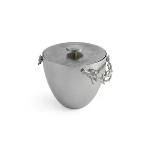 Cubo para Hielo Hecho a Mano, Moderno y Elegante, de Aluminio con Asas de Latón Pulido, Acabado de Espejo de Diseño Premium - Product Image 6