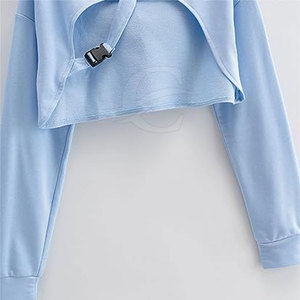 Top corto personalizado estilo callejero sudaderas con capucha en blanco liso a granel invierno Crop Top sudaderas con capucha para venta en línea - Product Image 6