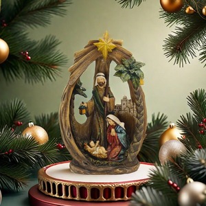 Pesebre Navideño Witt, Artesanía Religiosa de Resina, Escena de la Natividad, Agujero en el Árbol, Sagrada Familia, Decoraciones Cristianas <span class=keywords><strong>Católicas</strong></span> <span class=keywords><strong>para</strong></span> Iglesia - Product Image 2