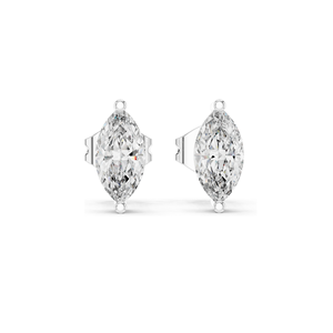 Pendientes de Diamante de Laboratorio de 0.1 CT, Corte Marquesa, Claridad VVS-VS EF, Oro de 18KT, 14KT, 10KT y Plata 925, Oro Rosa, Amarillo y Blanco - Product Image 1