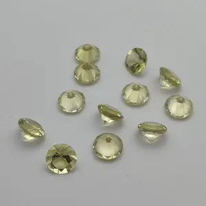 Natürlicher Zitronen quarz 12mm Runder Spiegels chnitt 5,9 ct Facettierter gelber Quarz Saubere Qualität Helle Farbe Lose Edelsteine für Schmuck