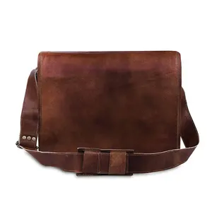 Trend en iyi kaliteli deri satchel çanta erkekler Casual Flap üst el yapımı Sling Messenger şık çanta üreticisi