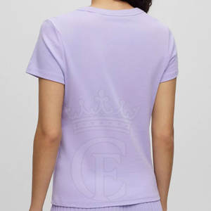 T-shirt à manches courtes pour femmes de haute qualité avec design à col rond écologique et respirant pour le service OEM d'été disponible - Product Image 3