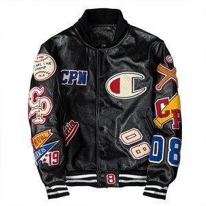 Veste de baseball en laine brodée de roses Oem pour l'hiver 100% avec broderie en chenille Vestes d'université Letterman pour hommes - Product Image 1