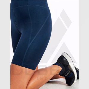 กางเกงขาสั้นเอวสูงสำหรับผู้หญิงกางเกงออกกำลังกายขาสั้น100% โพลีเอสเตอร์ปรับแต่งโลโก้ได้สีดีไซน์ได้ - Product Image 3