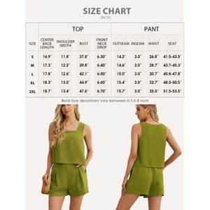 Conjunto informal de pantalones cortos sin mangas con cuello cuadrado de 2 piezas para mujer Top de verano negro S - Product Image 5