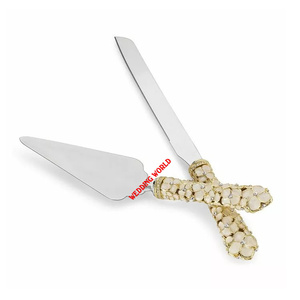 Servidor de pastel de Metal de mesa, cuchillo de pastel de diseñador hecho a mano de calidad superior, tamaño personalizado, venta al por mayor, servidor y cuchillo de pastel de Metal - Product Image 3
