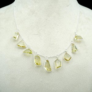 Collar de cuarzo limón de Plata de Ley 925 calidad AAA + piedra preciosa amarilla facetada genuina joyería de moda hecha a mano - Product Image 3