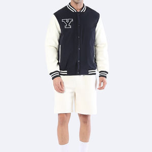 Veste universitaire classique pour homme avec tissu en mélange de laine, manches contrastées et détails brodés pour un style athlétique intemporel - Product Image 6