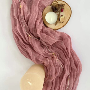 Embroidery Gauze Table Runner Striped Cotton Cheesecloth Woven for Home Hotel Wedding-Valentine's Day Wholesale Available - Product Image 6