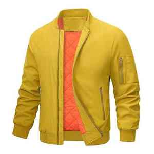 Chaqueta Bomber de Cuero para Hombre, Nueva, con Cuello Alto, Logotipo Frontal, Reversible, Transpirable, Ecológica, Resistente, Personalizable - Product Image 1