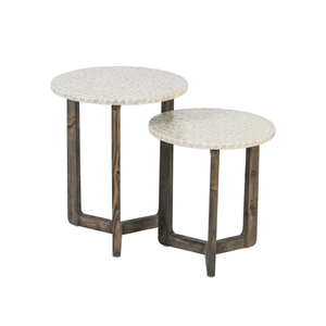 Table d'appoint en nacre au design artisanal du milieu du siècle pour salon pieds en bois meubles de maison en gros du Vietnam - Product Image 4